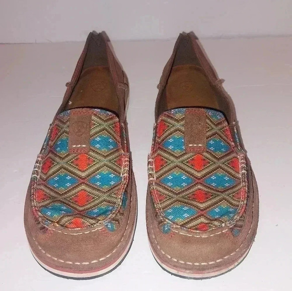 Ariat Shoes - Ariat Cruiser Saddle Tan Suede/Aztec Print Shoe Womens 9.5 B